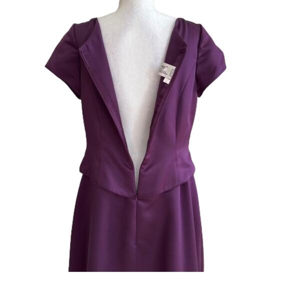 Bonny Purple Short Sleeve Ruched Waist Formal Cocktail Party Maxi Dress Size 14 - Picture 6 of 13